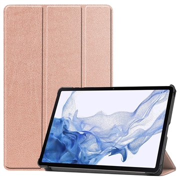 Étui à Rabat Smart Samsung Galaxy Tab S9 - Série Tri-Fold - Rose Doré