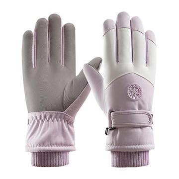 Gants d\'hiver à écran tactile, coupe-vent, extérieur - femmes - violet / blanc