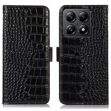 Étui Portefeuille Xiaomi 14T en Cuir avec RFID - Série Crocodile