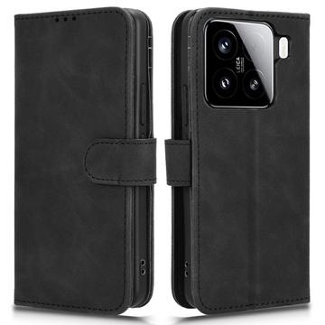 Étui Portefeuille Xiaomi 15 avec Fermeture Magnétique - Noir