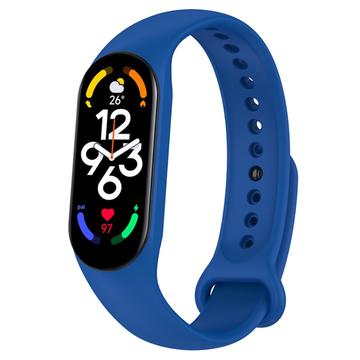 Xiaomi Mi Band 5/6/7 Bandeau en silicone mat - Bleu