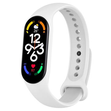 Xiaomi Mi Band 5/6/7 Bandeau en silicone mat - Blanc