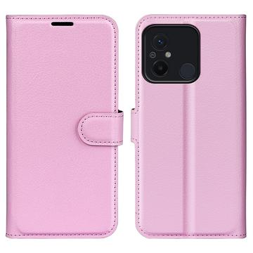 Étui Portefeuille Xiaomi Redmi 12C avec Fermeture Magnétique - Rose