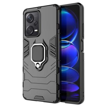 Coque Hybride Xiaomi Redmi Note 12 Pro+ avec Support Bague - Noir