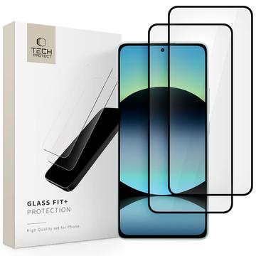 Protecteur d\'écran en verre trempé Xiaomi Redmi Note 14 4G/5G Tech-Protect Glass Fit+ - 2 Pcs. - Noir