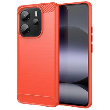 Coque Xiaomi Redmi Note 14 4G en TPU Brossé - Fibre de Carbone