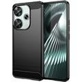 Coque Xiaomi Redmi Turbo 3/Poco F6 en TPU Brossé - Fibre de Carbone - Noire