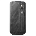 Étui à Rabat Xiaomi Redmi 10C Vertical avec Poche Zippée - Noir