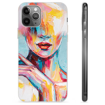 Coque iPhone 11 Pro Max en TPU - Portrait Abstrait