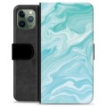 Étui Portefeuille Premium iPhone 11 Pro - Marbre Bleu