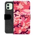 Étui Portefeuille Premium iPhone 12 - Camouflage Rose