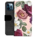 Étui Portefeuille Premium iPhone 12 Pro - Fleurs Romantiques