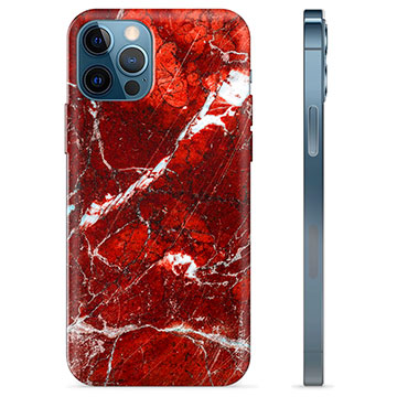 Coque iPhone 12 Pro en TPU - Marbre Rouge