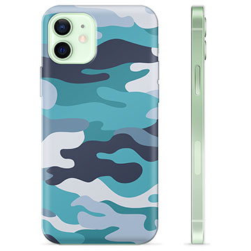 Coque iPhone 12 en TPU - Camouflage Bleu