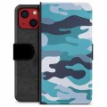 Étui Portefeuille Premium iPhone 13 Mini - Camouflage Bleu