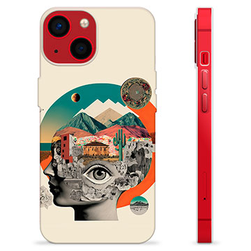 Coque iPhone 13 Mini en TPU - Collage Abstrait