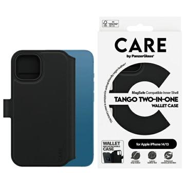 Étui portefeuille 2 en 1 iPhone 13/14 PanzerGlass Care Tango - Compatible MagSafe - Noir