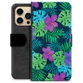 Étui Portefeuille Premium iPhone 13 Pro Max - Fleurs Tropicales