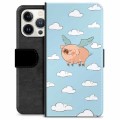 Étui Portefeuille Premium iPhone 13 Pro - Cochon Volant