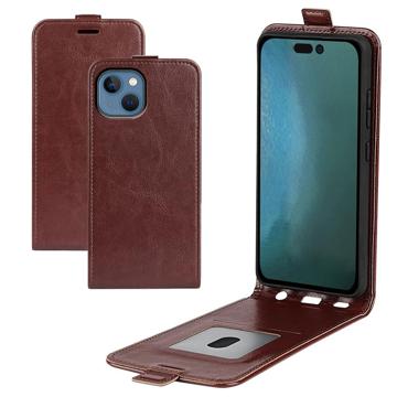 Étui à Rabat Vertical iPhone 14 Max avec Porte-Cartes - Marron