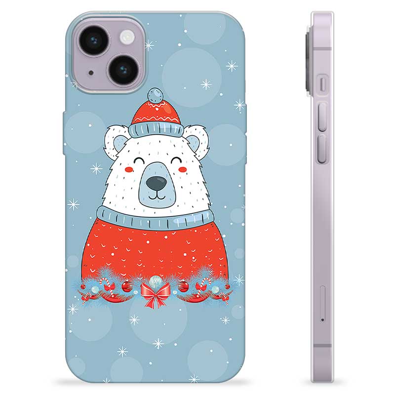 Coque iPhone 14 Plus en TPU - Ours de Noël