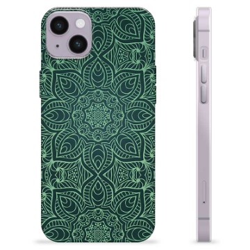 Coque iPhone 14 Plus en TPU - Mandala Vert