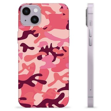 Coque iPhone 14 Plus en TPU - Camouflage Rose