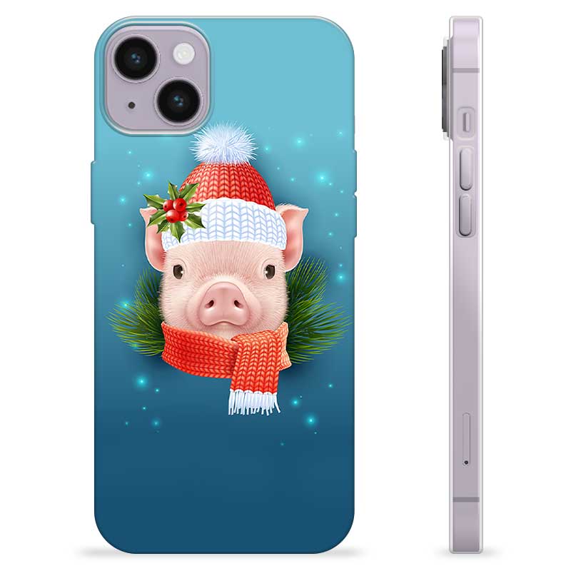 Coque iPhone 14 Plus en TPU - Cochonnet d\'Hiver