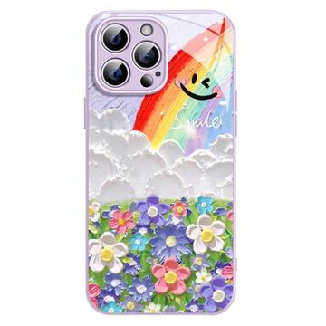 Coque hybride iPhone 14 Pro Max Sourire et arc-en-ciel - Violete