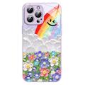 Coque hybride iPhone 14 Pro Sourire et arc-en-ciel - Violete