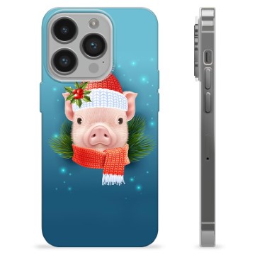 Coque iPhone 14 Pro en TPU - Cochonnet d\'Hiver