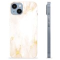 Coque iPhone 14 en TPU - Marbre Perle Dorée