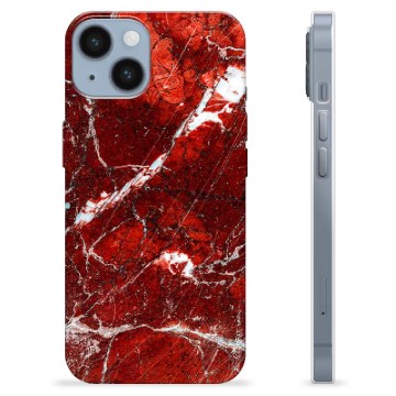 Coque iPhone 14 en TPU - Marbre Rouge