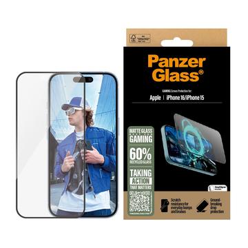 Protection d\'écran iPhone 15/16 PanzerGlass Gaming Ultra-Wide Fit EasyAligner - 9H - Bordure noire