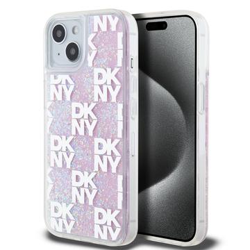 Coque iPhone 15 DKNY Liquid Glitter Checkered Pattern