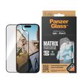 Protection d'écran iPhone 15 avec PanzerGlass Matrix D3O UWF AlignerKit - Bordure noire