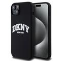 Coque iPhone 15 Plus DKNY Liquid Silicone Arch Logo - Compatible MagSafe - Noir