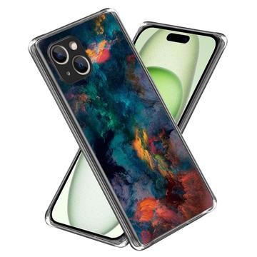 Coque iPhone 15 Plus en TPU Stylish Ultra Fin - Nuages Colorés