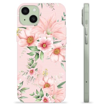 Coque iPhone 15 Plus en TPU - Fleurs à L\'aquarelle