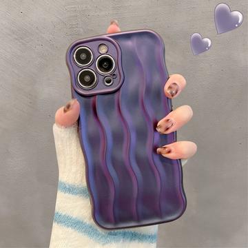 Coque iPhone 15 Pro 3D Linear Wavy - Violete