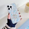 Coque iPhone 15 Pro en TPU Papillon avec support d'anneau - Bleu clair