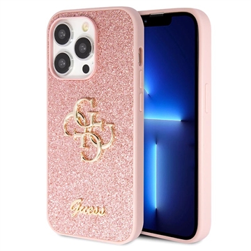 Coque iPhone 15 Pro Guess Fixed Glitter 4G Metal Logo