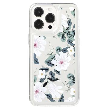 Coque iPhone 15 Pro Max en TPU Fashion - Fleurs blanches