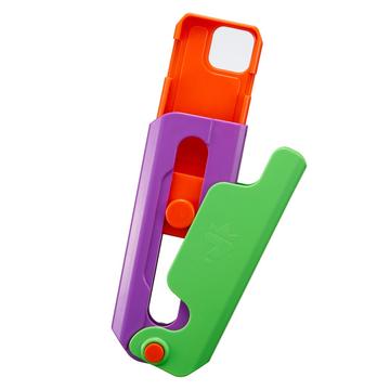 Coque anti-stress carotte géante pour iPhone 15 Pro Max - Verte / Violete