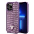 Coque iPhone 15 Pro Max Guess Rhinestones Triangle Metal Logo - Violet