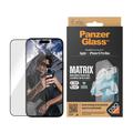 Protection d'écran PanzerGlass Matrix D3O UWF pour iPhone 15 Pro Max avec AlignerKit - Bord Noir