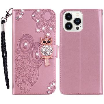 Etui iPhone 15 Pro Hibou Strass