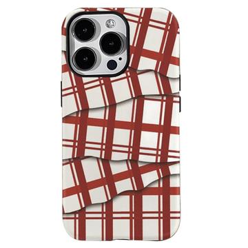 Coque hybride iPhone 15 Pro 2-en-1 détachable à rayures - Rouge / Blanche