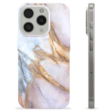 Coque iPhone 15 Pro en TPU - Marbre Élégant