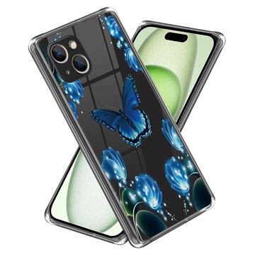 Coque iPhone 15 en TPU Stylish Ultra Fin - Papillon et Fleurs